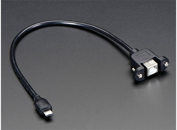 Panel Mount USB kabel - B female B Female til Micro B