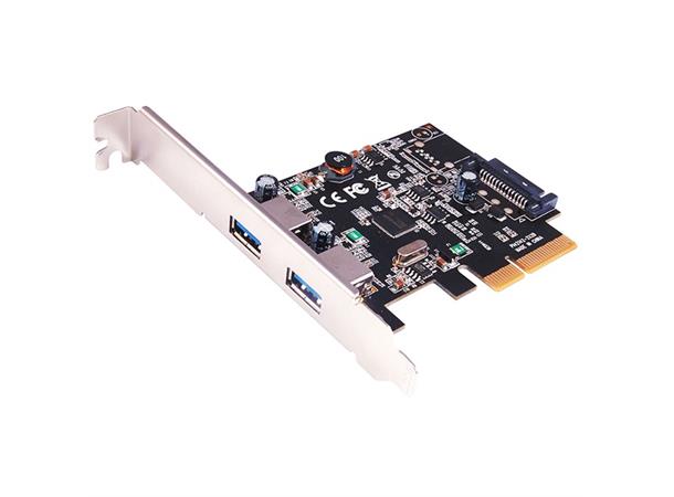 ST Lab 2x USB3.1 Gen 2 (2x Type-A) PCIe 3.0 x2, SATA-strøm