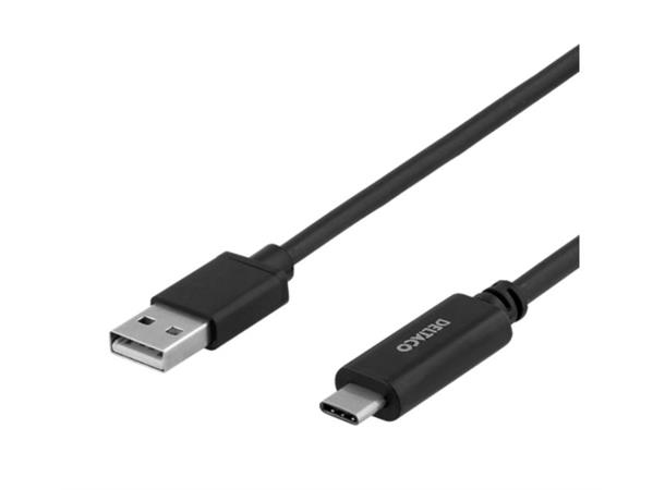 USB-C han - USB-A han kabel 3m, Svart