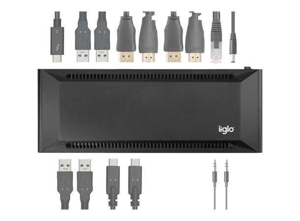 iiglo 14-i-1 Universal Docking USB-C 60W PD, 3+1 USB-A, 2xHDMI, 2xDP