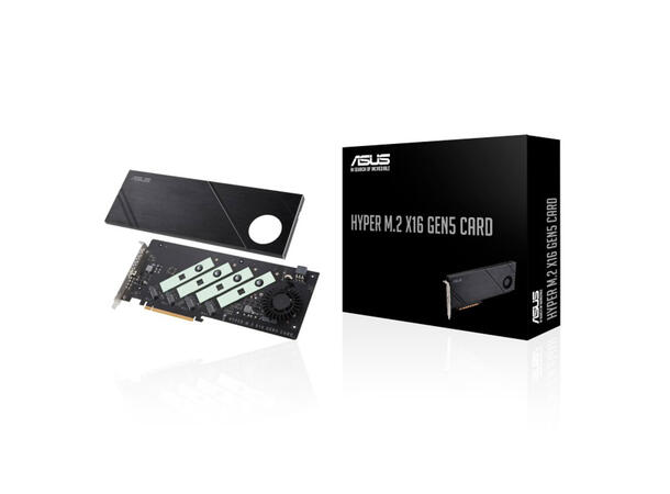 ASUS Hyper M.2 x16 Gen5 Card PCIe 5.0/4.0 støtter fire NVMe M.2