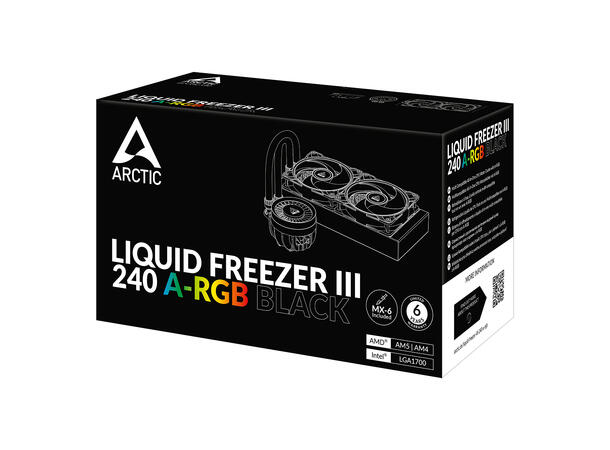 Arctic Cooling Liquid Freezer III 240RGB ARGB, 240mm, 200-2000RPM, 48.8CFM, Black