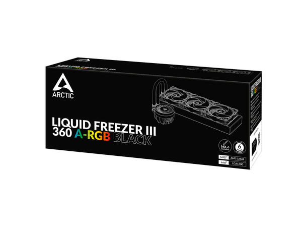 Arctic Cooling Liquid Freezer III 360RGB ARGB, 360mm, 200-2000RPM, 48.8CFM, Black