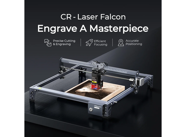 Creality CR - Laser Falcon Engraver 5W, 0-3 mm gravering, 0-5 mm kutting