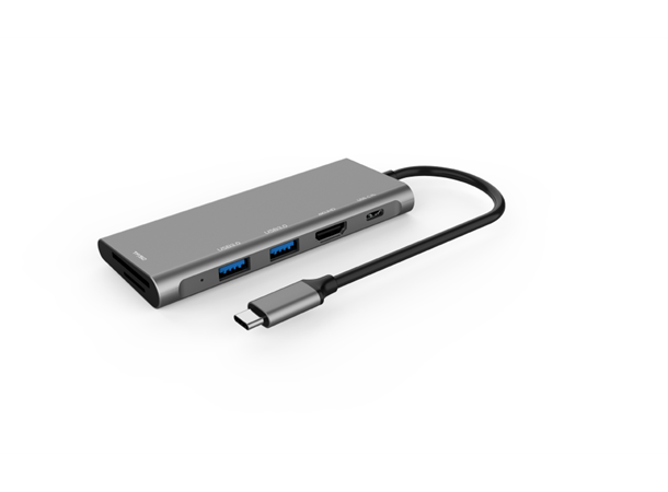 Elivi USB-C Docking 6 i 1 (HDMI 4K@60Hz) HDMI, 2x USB 3.0, USB-C PD, kortleser