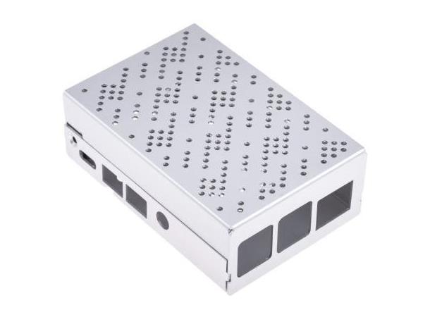 Raspberry Pi 4 Aluminium kabinett Med vifte, grå