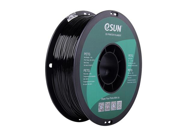 eSUN PETG 1.75mm, 1kg - Solid Black Vekt filament: 1kg