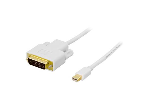 DisplayPort kabel, mini-DP - DVI-D 2m 2m, Hvit, Single Link