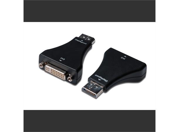 DisplayPort til DVI-D (SL) adapter DP 20-pin hann til DVI 25-pin hunn