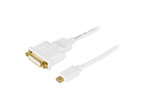 Adapter miniDP - DVI-D 24+5-pin hunn 2m 2m, hvit (SL), kobles til DVI-kabel