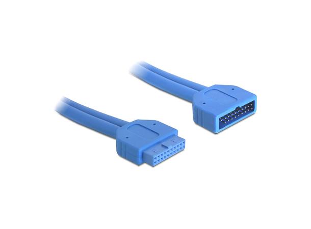 Intern Forlengelseskabel for USB 3.0 IDC20 M - IDC20 F, 0,45cm, blå