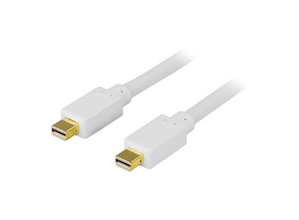 DisplayPort kabel, miniDP - miniDP 2m 2m, 4K @ 60Hz (DP 1.2), Hvit