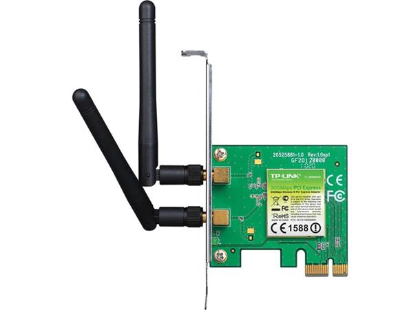 TP-LINK WN881ND 300Mbps Trådløs N PCI-E 2 antenner (RP-SMA), 2.4-2.48 GHz