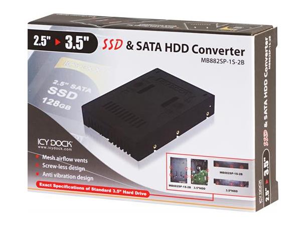 ICY DOCK Hard Drive Converter 2,5"->3.5" - gir 2,5"-disker 3,5"-format