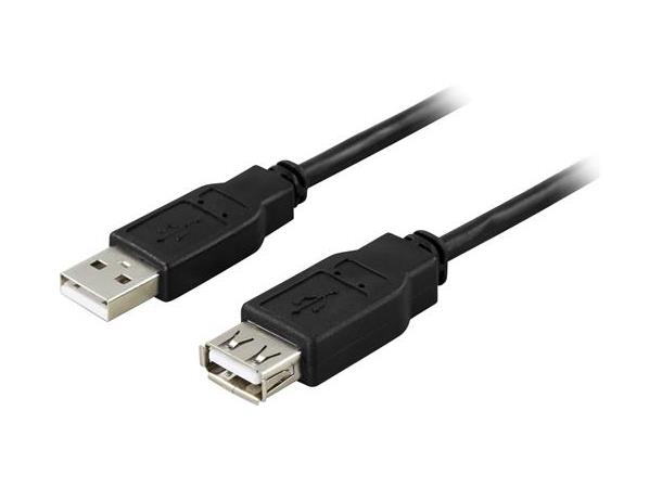 USB 2.0 forlengerkabel A-A M/F 2m 2m, Vanlig USB-forlengningskabel