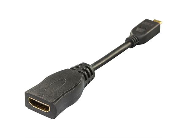 HDMI adapter, Micro hann - HDMI hunn 10cm, Highspeed with Ethernet