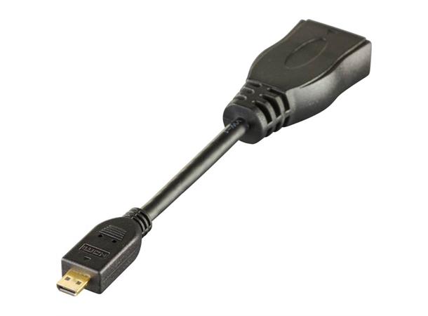 HDMI adapter, Micro hann - HDMI hunn 10cm, Highspeed with Ethernet