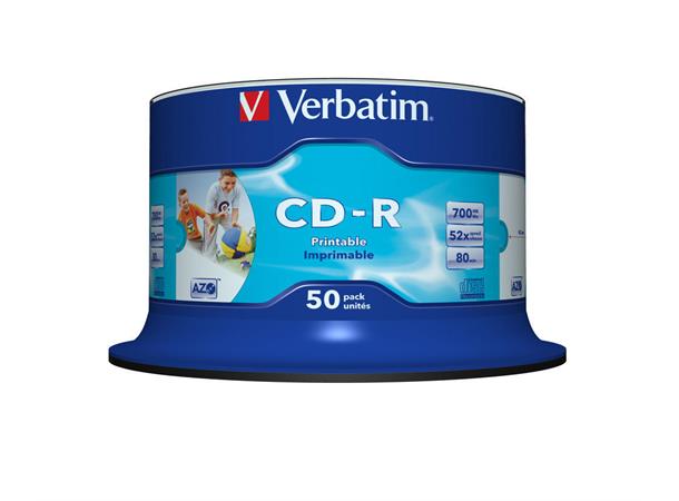 VERBATIM CD-R 700MB 52X, 50stk Uten Verbatim logo