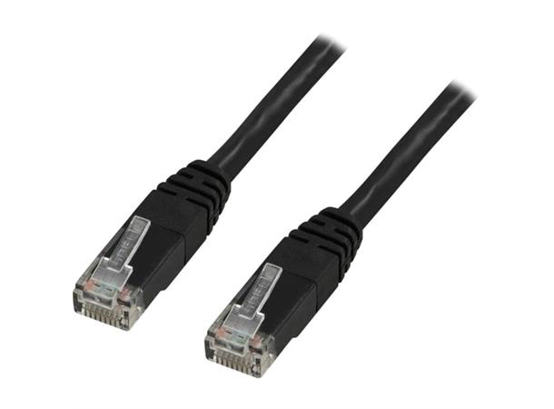 Nettverkskabel Cat6 UTP 0,3 meter svart 0,3m, RJ45, max 10 Gigabit