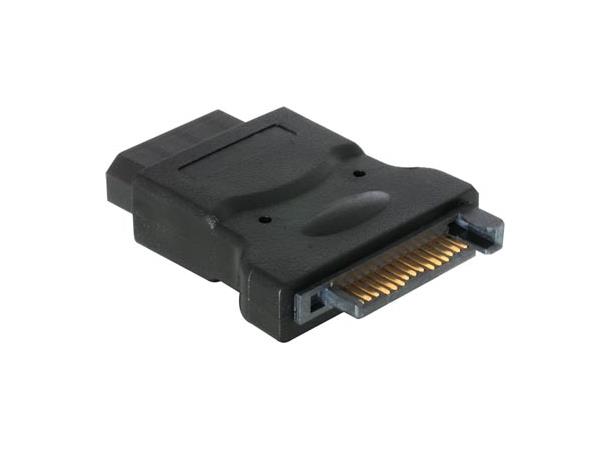 Strømadapter SATA til MOLEX strøm 15-pin SATA (M) til 4-pin MOLEX (F)