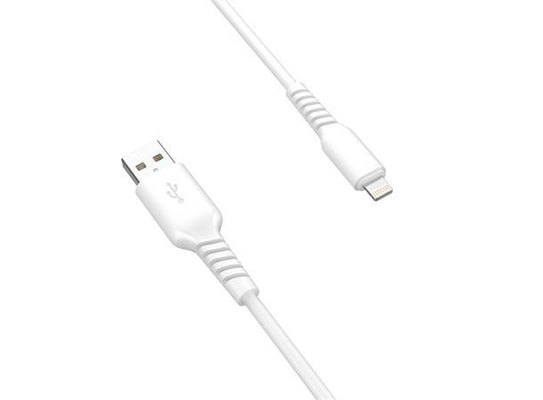 Lightning to USB cable 2m hvit 2m, MFI lisens fra Apple