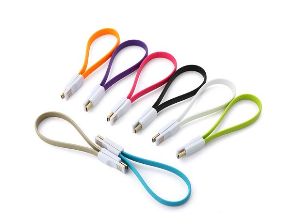 USB 2.0 kabel A - micro-B M/M flat 0,2m 0,2m, USB til Micro USB, grå/hvit