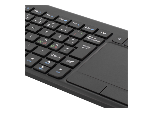 Deltaco mini keyboard with touchpad Nordic layout, USB nano receiver, black